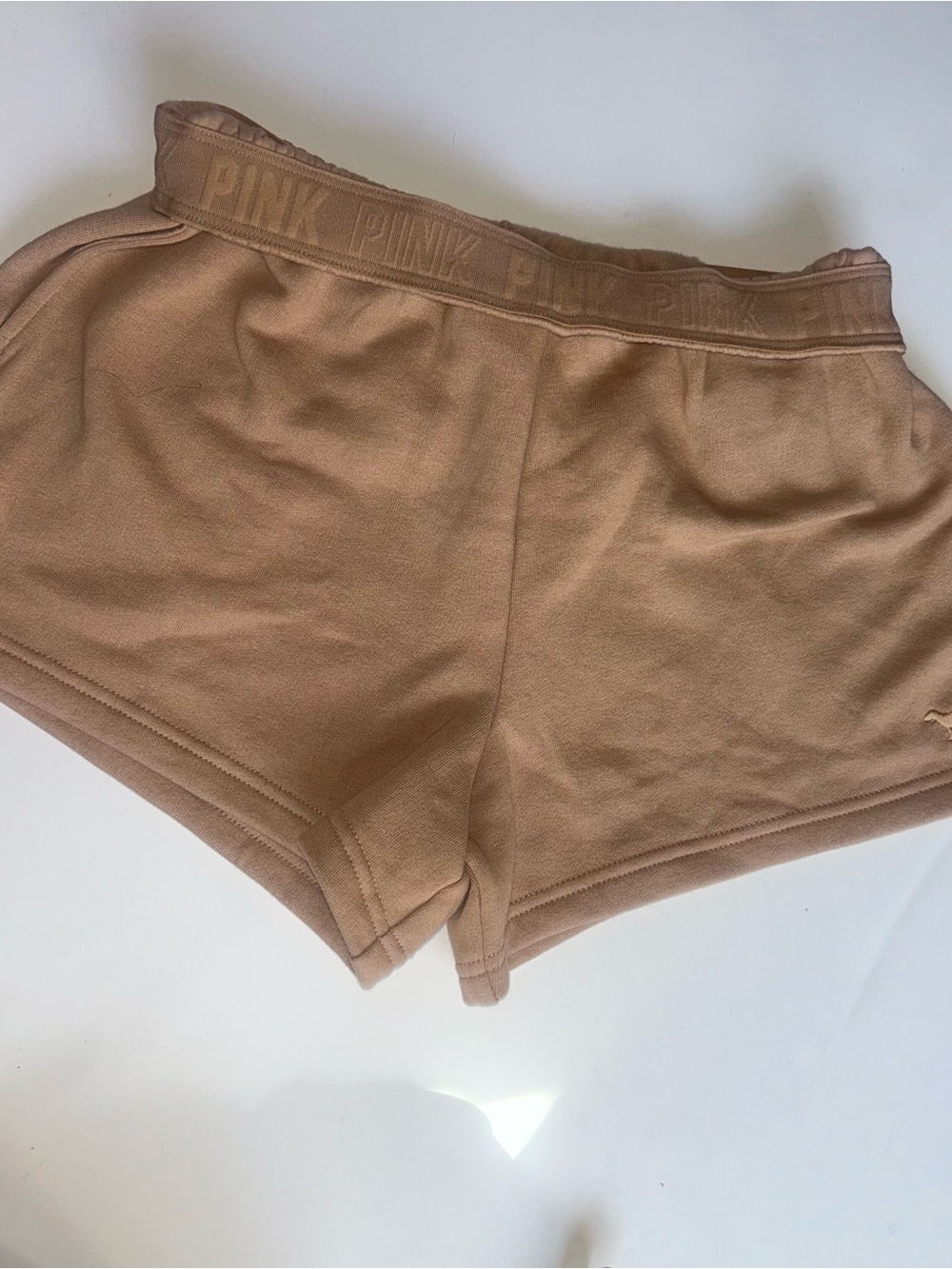PINK Victoria's Secret Tan Cozy Lounge Shorts